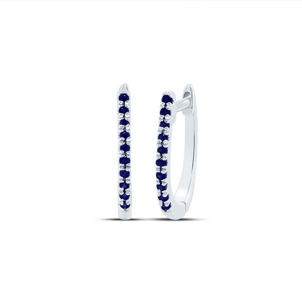 1/12CTW BS-RD NAT GEM FASHION HOOPS EARRING