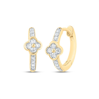 1/10CTW-NAT DIA CN GIFT CLOVER HOOP EARRING
