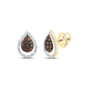 5/8CTW-DIA NK PEAR COGNAC NATURAL STUD EARRING