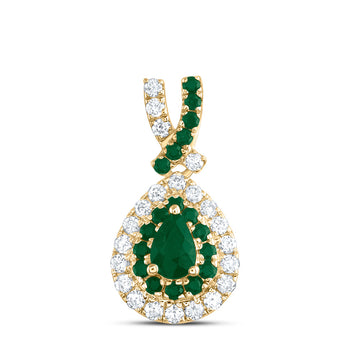 1/8CTW-DIA ANA M 1/12CTW-RD-EM, 4X3MM-PS-EM, NAT GEM PEAR PENDANT