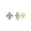1/5CTW-NAT DIA P1 GIFT BLUE DIAMOND CLOVER STUD EARRING