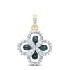 1/4CTW-NAT DIA P1 GIFT BLUE DIAMOND CLOVER PENDANT