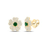 3/8CTW-NAT DIA ANA M 2.8MM-RD-EM NAT GEM FLOWER STUD EARRING