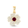 1/4CTW-NAT DIA ANA M 3.5MM-RD-RU NAT GEM FLOWER PENDANT