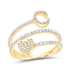 3/8CTW-NAT DIA NK GIFT INITIAL "C" HEART LADIES RING