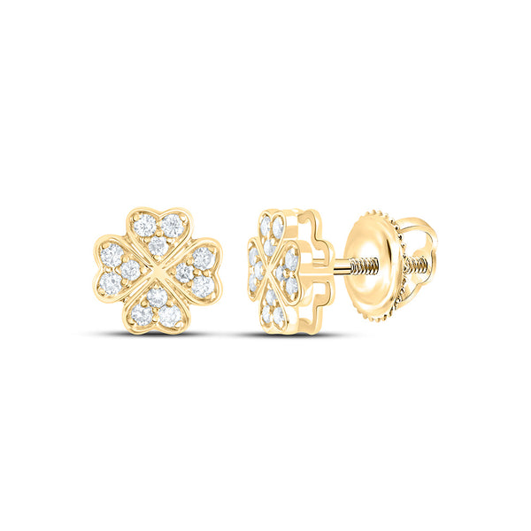 1/6CTW-NAT DIA NK GIFT CLOVER EARRING