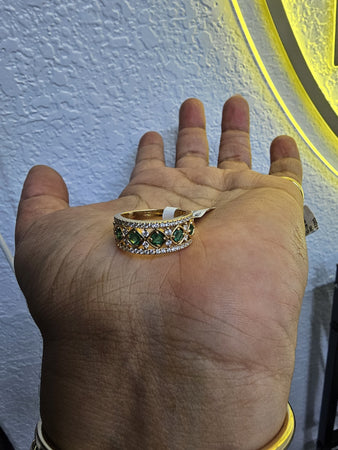 14 k anillo esmeralda talla 8