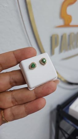 14 k earrings  Esmeralda and 14k necklace