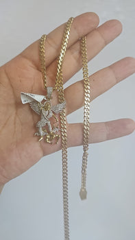 14k necklace diamante