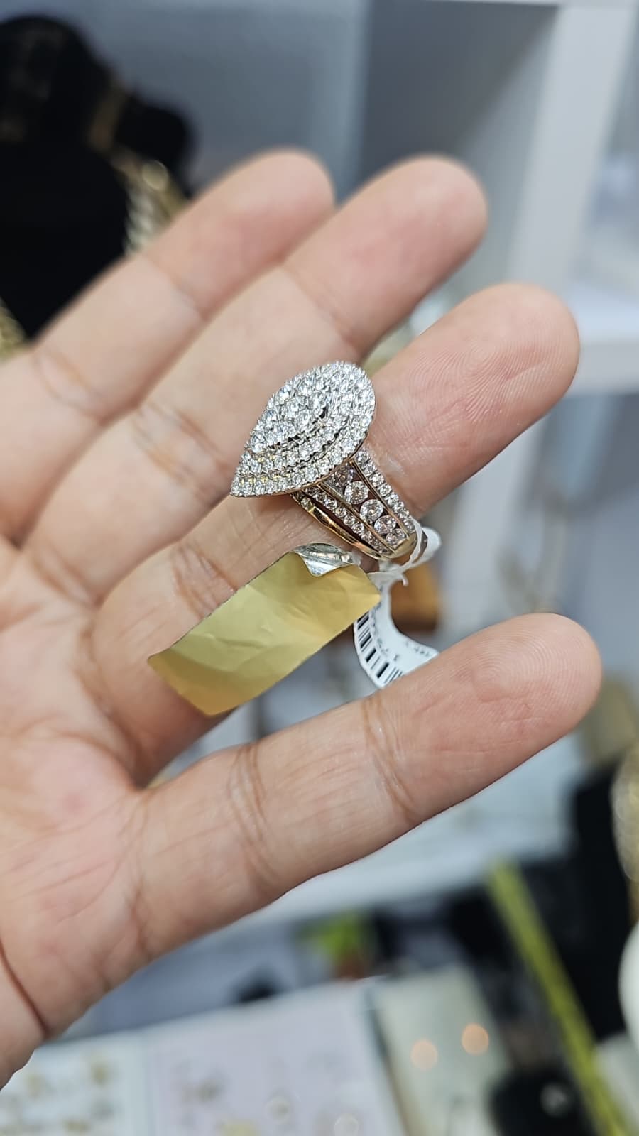 14 k anillo diamante