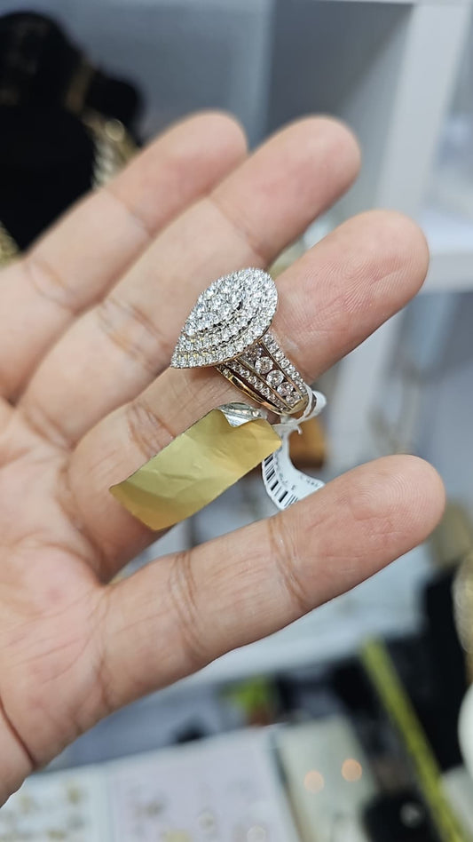 14 k anillo diamante