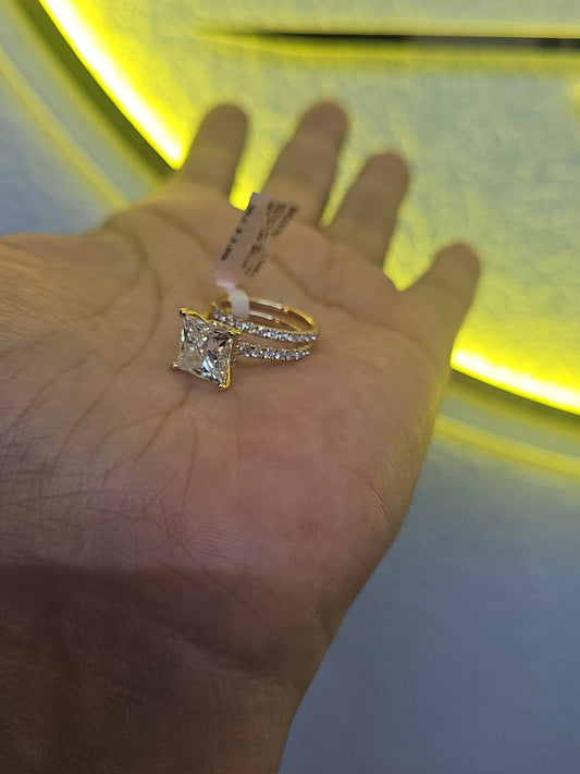 14 k anillo diamante