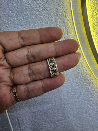 14 k anillo esmeralda talla 8