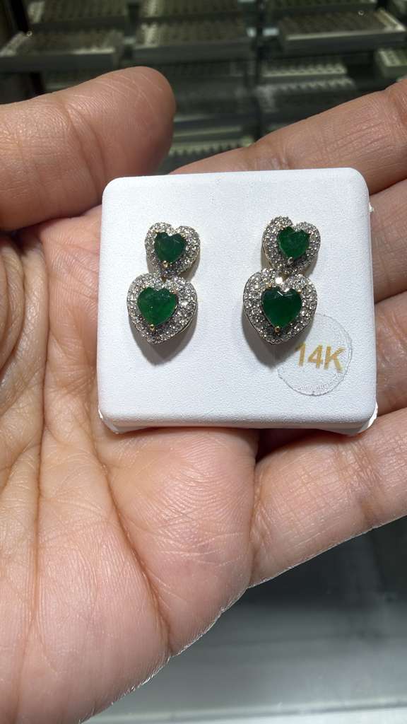 14 k cadina esmiralda y aretes