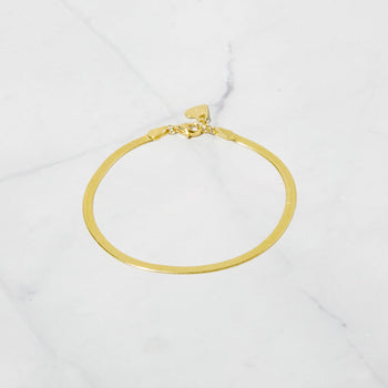 2mm Solid Gold Herringbone Bracelet