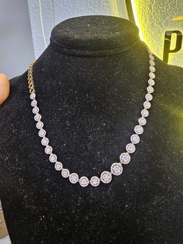 14k necklace diamante 3 1/3 natural Diament 18 pulgadas