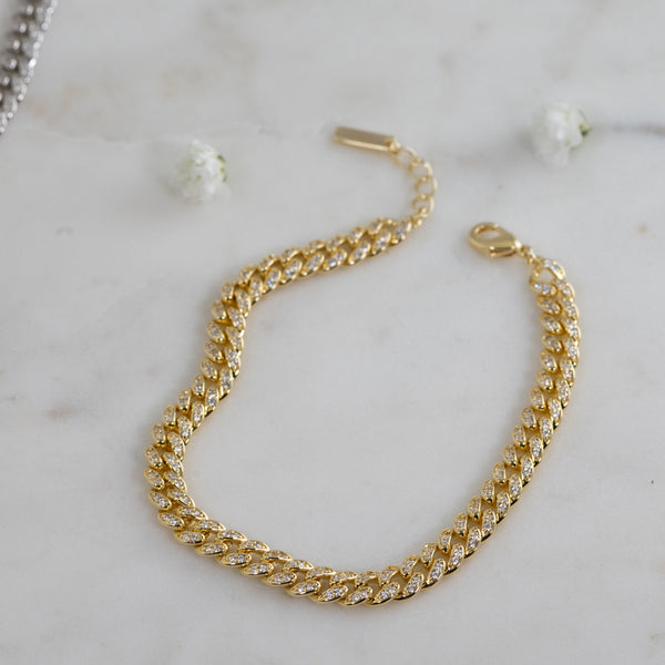 Pavé Curb Chain Link Bracelet