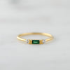 Green Emerald Baguette Engagement Ring