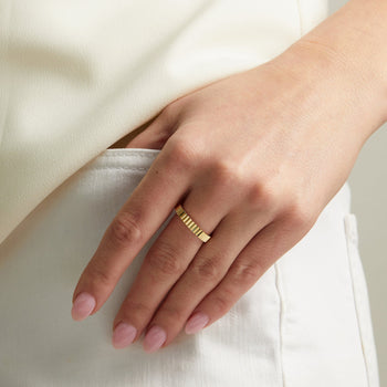 Minimalist Statement Ridged Ring