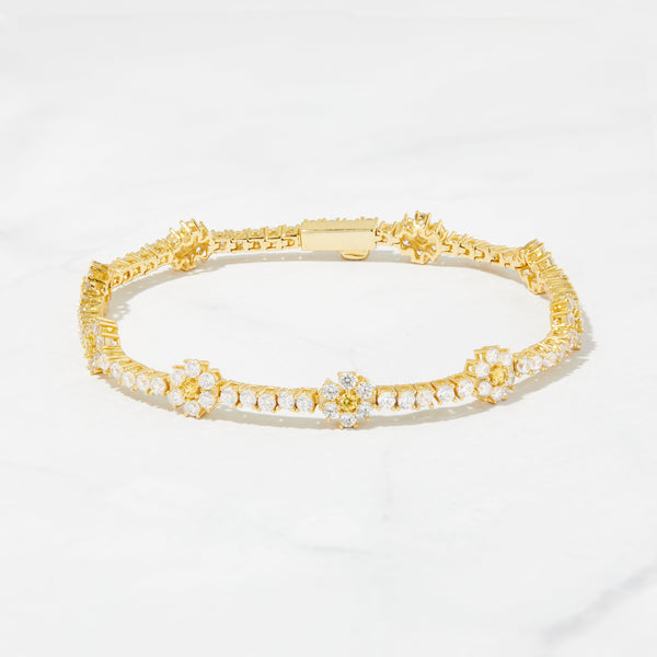 Dainty Minimalist Daisy Tennis Bracelet